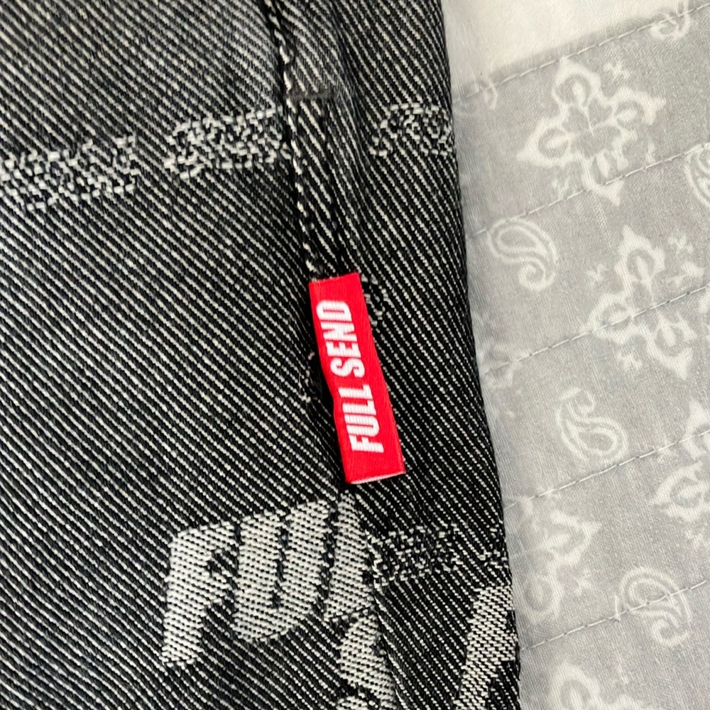 FULL SEND Black and White Slim Fit Pants - Picture 2 of 8